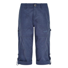 Load image into Gallery viewer, Weird Fish Navy Salena Organic Cotton 3/4 Length Trousers