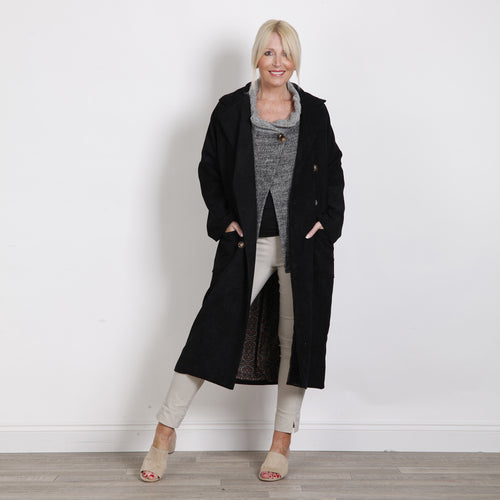 Goose Island Black Cord Button Coat