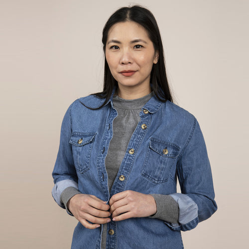 Lily & Me Blue Rowan Shacket