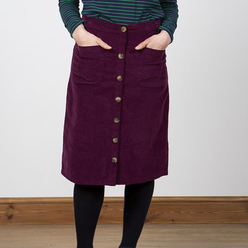 Lily & Me Damson Button Through Skirt