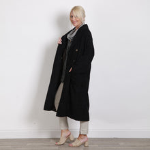 Load image into Gallery viewer, Goose Island Black Cord Button Coat