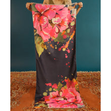 Load image into Gallery viewer, Powder Charcoal Luxurious Painted Peony Scarf