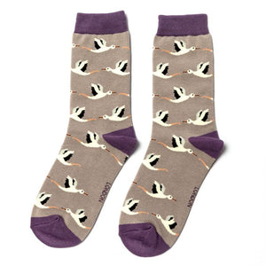 Miss Sparrow Grey Storks Socks