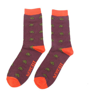 Mr Heron Plum Tortoise Socks