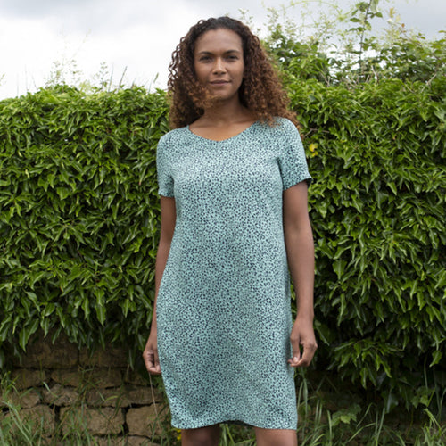 Lily & Me Sage Green Seascape Dress Ikat Ditsy
