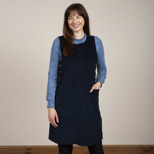 Lily & Me Navy Hillcote Dress Pincord