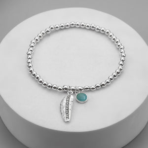 Silver & Blue Charm Bracelet