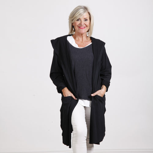 Goose Island Black Hooded Side Pocket Jacket