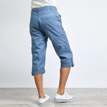 Load image into Gallery viewer, Weird Fish Blue Mirage Salena Organic Cotton 3/4 Length Trousers