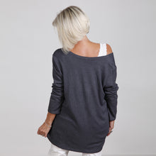 Load image into Gallery viewer, Goose Island Charcoal Grey Three Button Up Front Long Sleeve Cardigan
