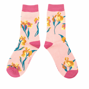 Miss Sparrow Dusky Pink Wild Iris Socks