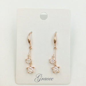 Gold Gem Star Earrings