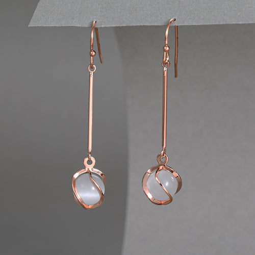 Gold Crystal Ball Earrings