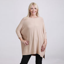 Load image into Gallery viewer, Goose Island Camel 3/4 Side Split Knitted Jumper