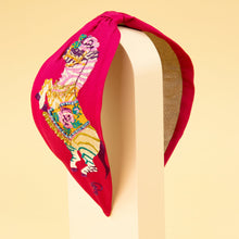 Load image into Gallery viewer, Powder Fuchsia Embroidered Zebra Carnival Headband