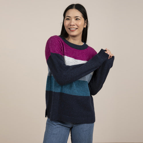 Lily & Me Cerise & Navy Hygge Jumper