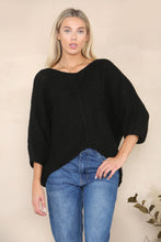 Load image into Gallery viewer, Loose knit relaxed jumper Alpaca Wool: Black