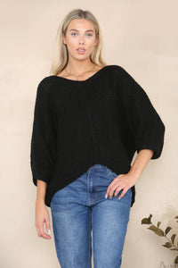 Loose knit relaxed jumper Alpaca Wool: Black