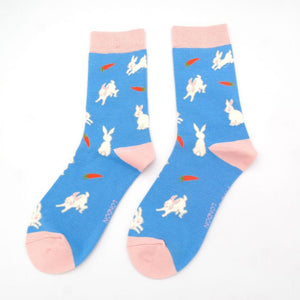 Miss Sparrow Denim Bunnies & Carrots Socks