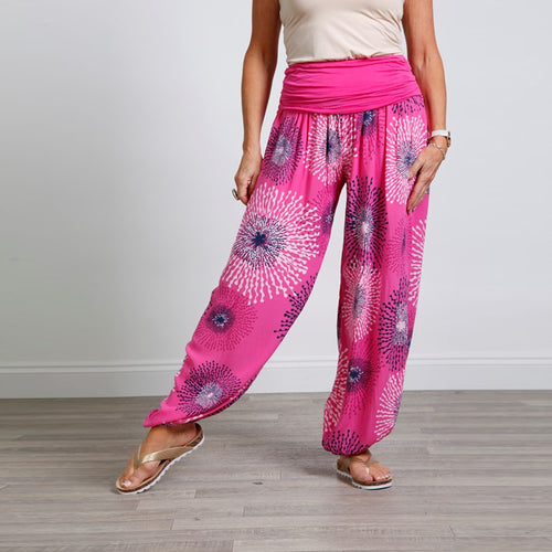Goose Island Fuchsia Dandelion Harem Pants