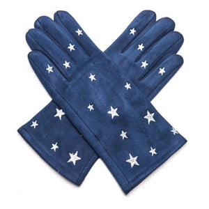 Navy Star Long Gloves