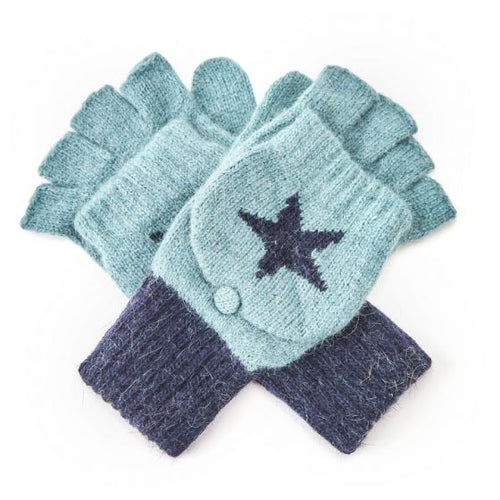 Duck Egg Star Mitten Gloves