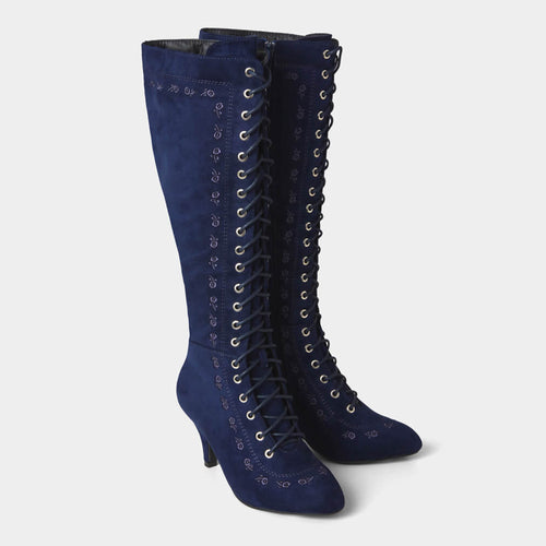 Joe Browns Navy Still Obsessed Lace Up Boots
