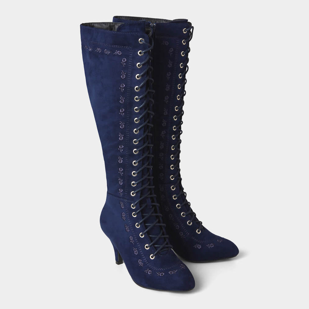 Joe Browns Navy Still Obsessed Lace Up Boots