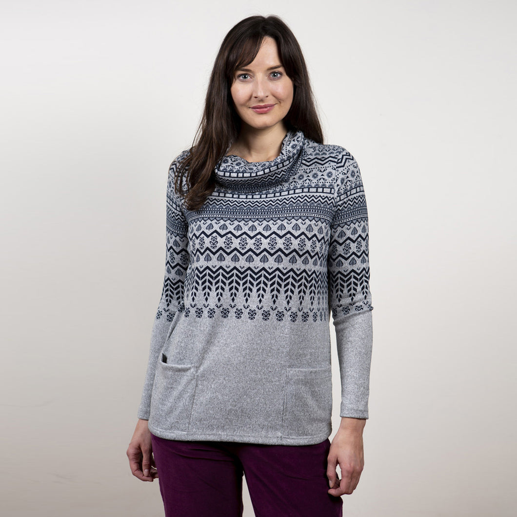 Lily & Me Navy & Grey Relaxed Everyday Jumper