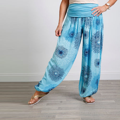 Goose Island Turquoise Dandelion Harem Pants