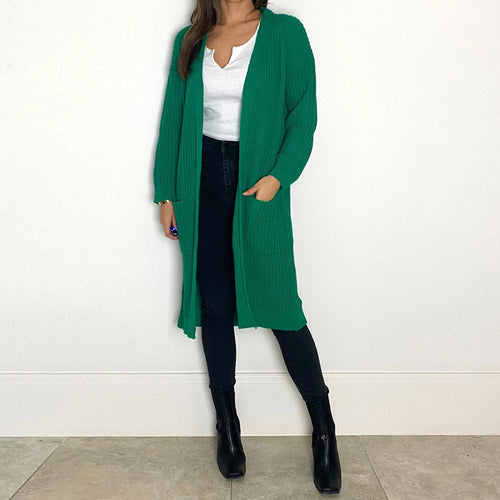 Girl In Mind Green Miami Nights Pocket Cardigan