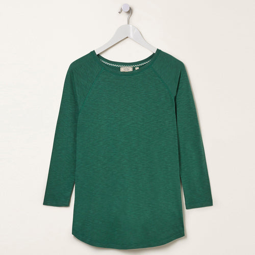 Fat Face Green Clover Eve Raglan Top