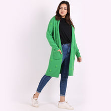 Load image into Gallery viewer, Italian Green Polka Dots Open Front Knitted Lagenlook Drape Cardigan