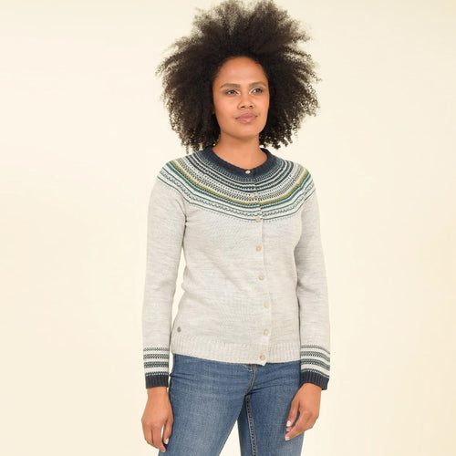 Brakeburn Grey Fairisle Cardigan