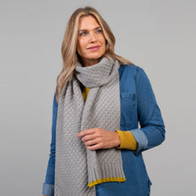 Load image into Gallery viewer, Lily &amp; Me Grey Pretty Stitch Scarf Plain