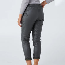 Load image into Gallery viewer, Italian Grey Magic Stretch PU Coated Crushed Trousers