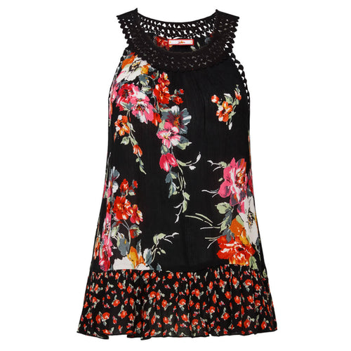 Joe Browns Black Carefree Crochet Trim Top