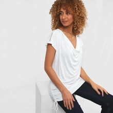 Load image into Gallery viewer, Joe Browns White Forever Joe&#39;s Ruched Slouchy Tee