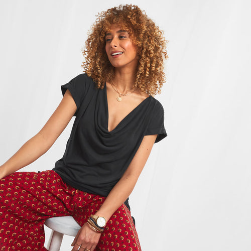 Joe Browns Black Forever Joe's Ruched Slouchy Tee