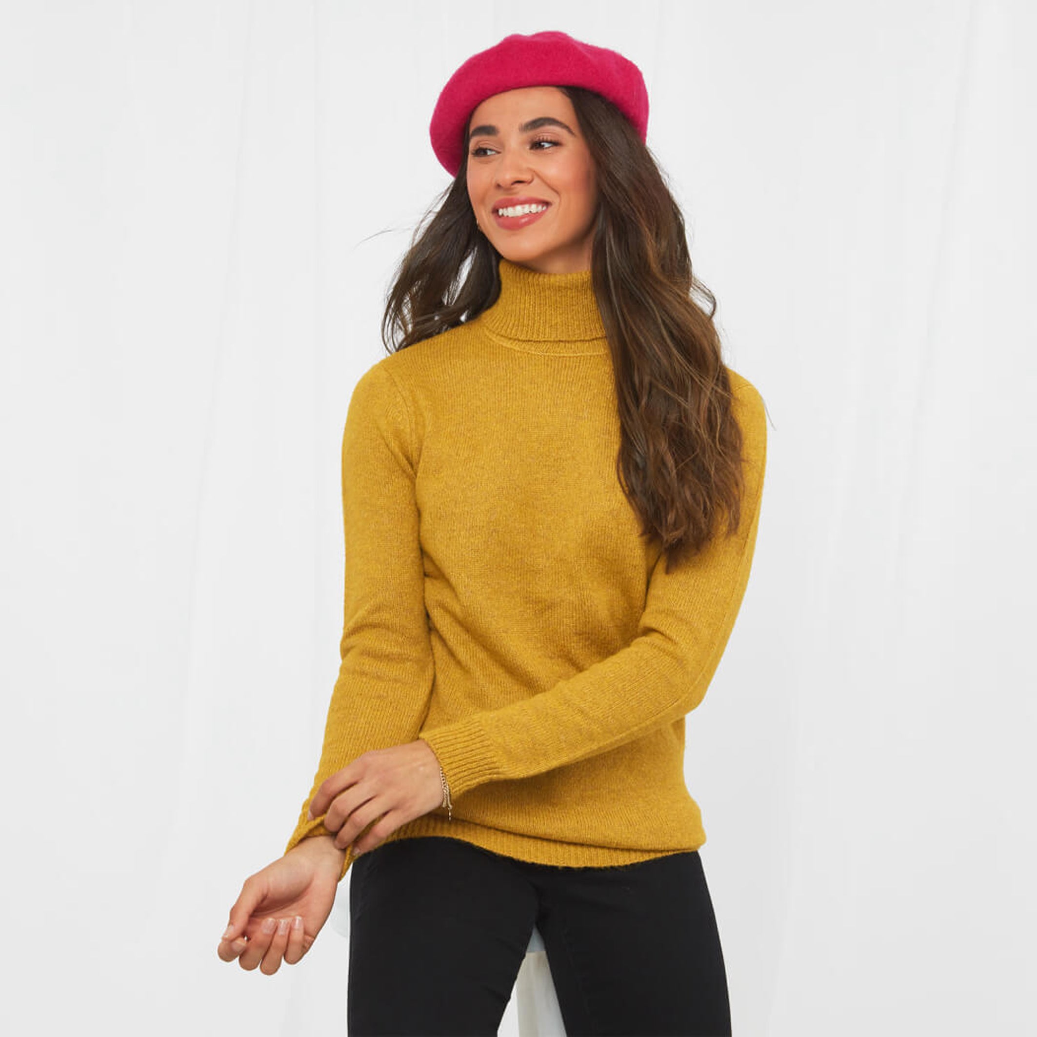 Ochre roll shop neck jumper