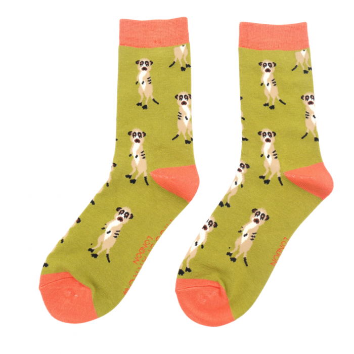 Miss Sparrow Olive Meerkats Socks