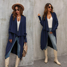 Load image into Gallery viewer, Navy Chunky Pleat Oversized Cardigan