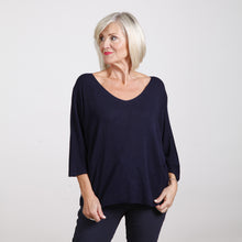 Load image into Gallery viewer, Goose Island Navy V Neck Knitted Batwing