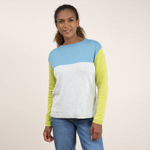 Lily & Me Lime Meadow Colour Block Jumper