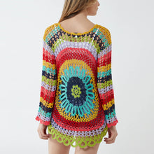 Load image into Gallery viewer, Italian Multicolour Circle Crochet Knit Jumper