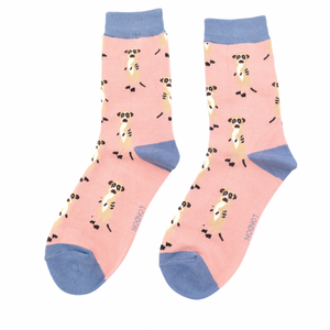 Miss Sparrow Dusky Pink Meerkats Socks