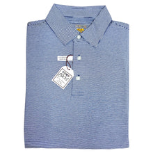 Load image into Gallery viewer, Jos. A. Bank Blue Mens Cotton Rich Tailored Fit Striped Polo Shirt