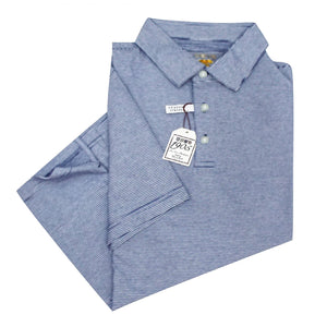 Jos. A. Bank Blue Mens Cotton Rich Tailored Fit Striped Polo Shirt
