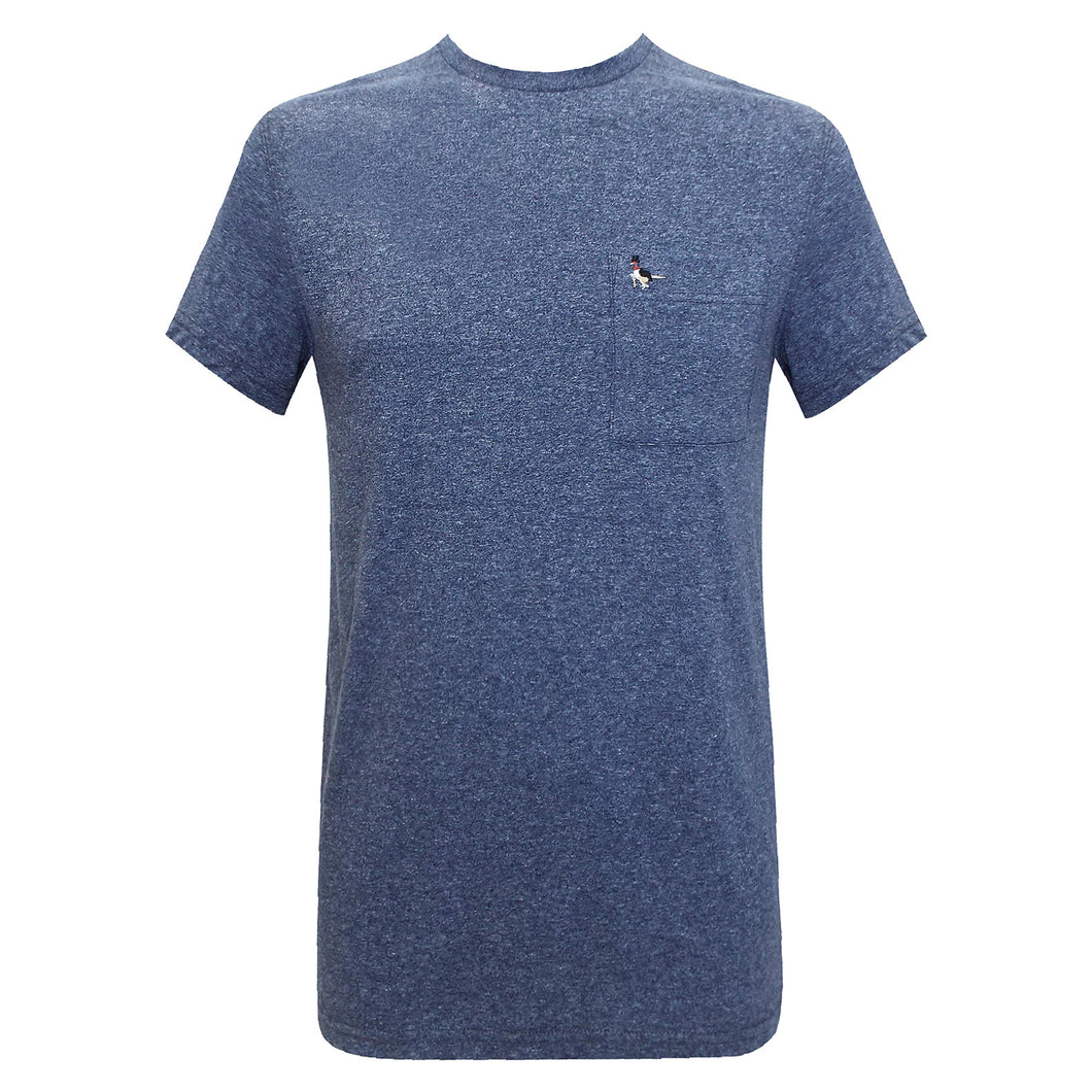 Jack Wills Blue Marl Mens Pure Cotton Logo Classic T-Shirt