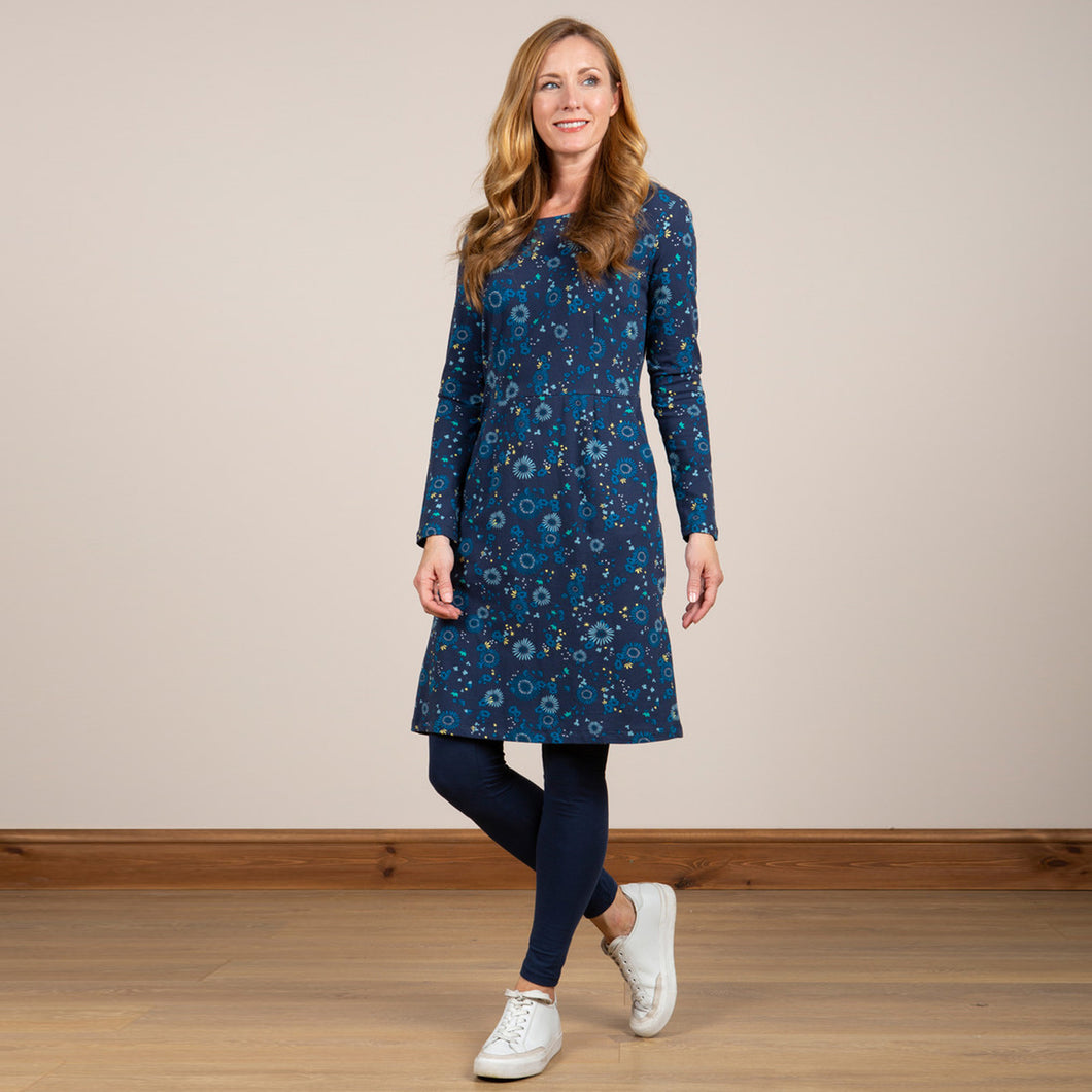 Lily & Me Navy Halmore Dress Tapestry Flower
